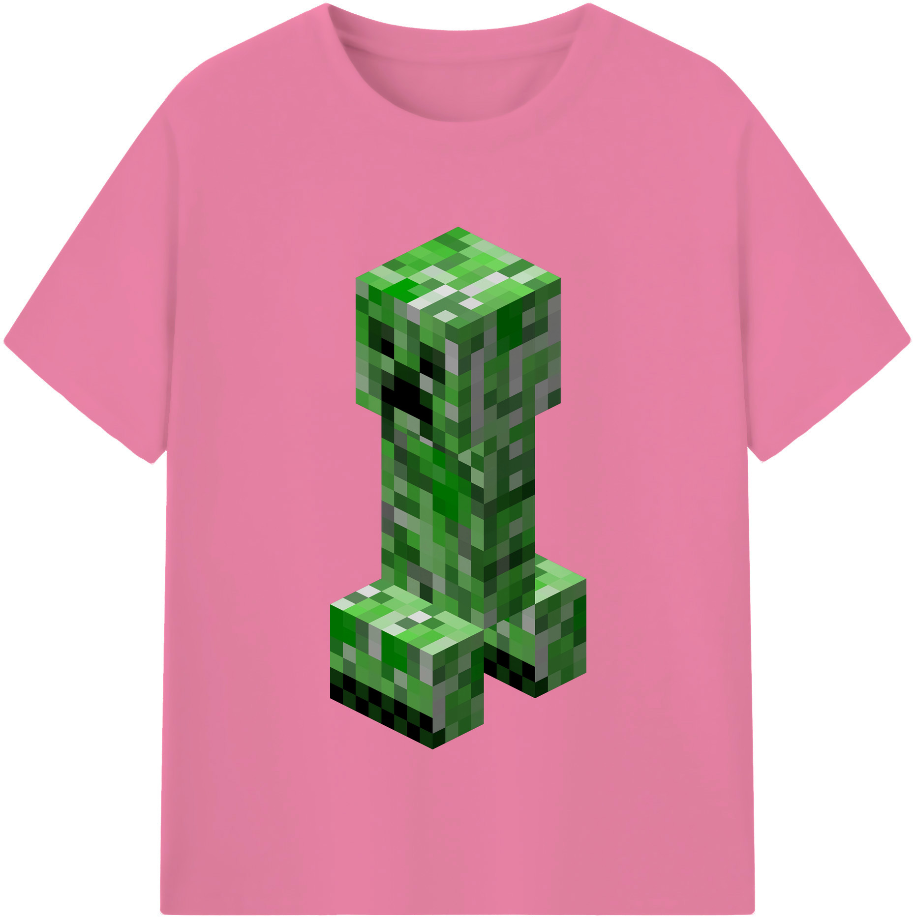 （画像用） マインクラフト ブロックの世界 Minecraft MC Block world 綿100％半袖Tシャツ（フロントプリント）